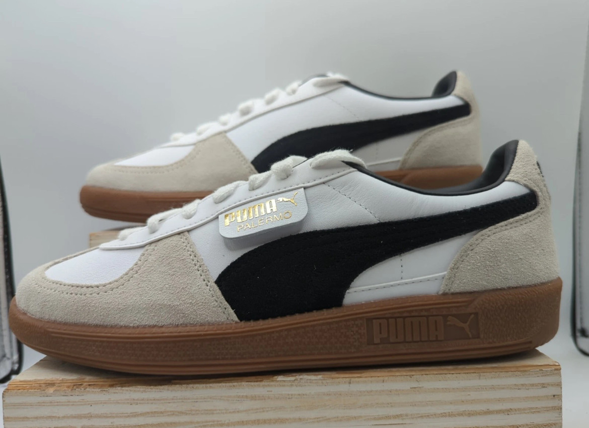Puma Palermo Leather White/Black Trainers