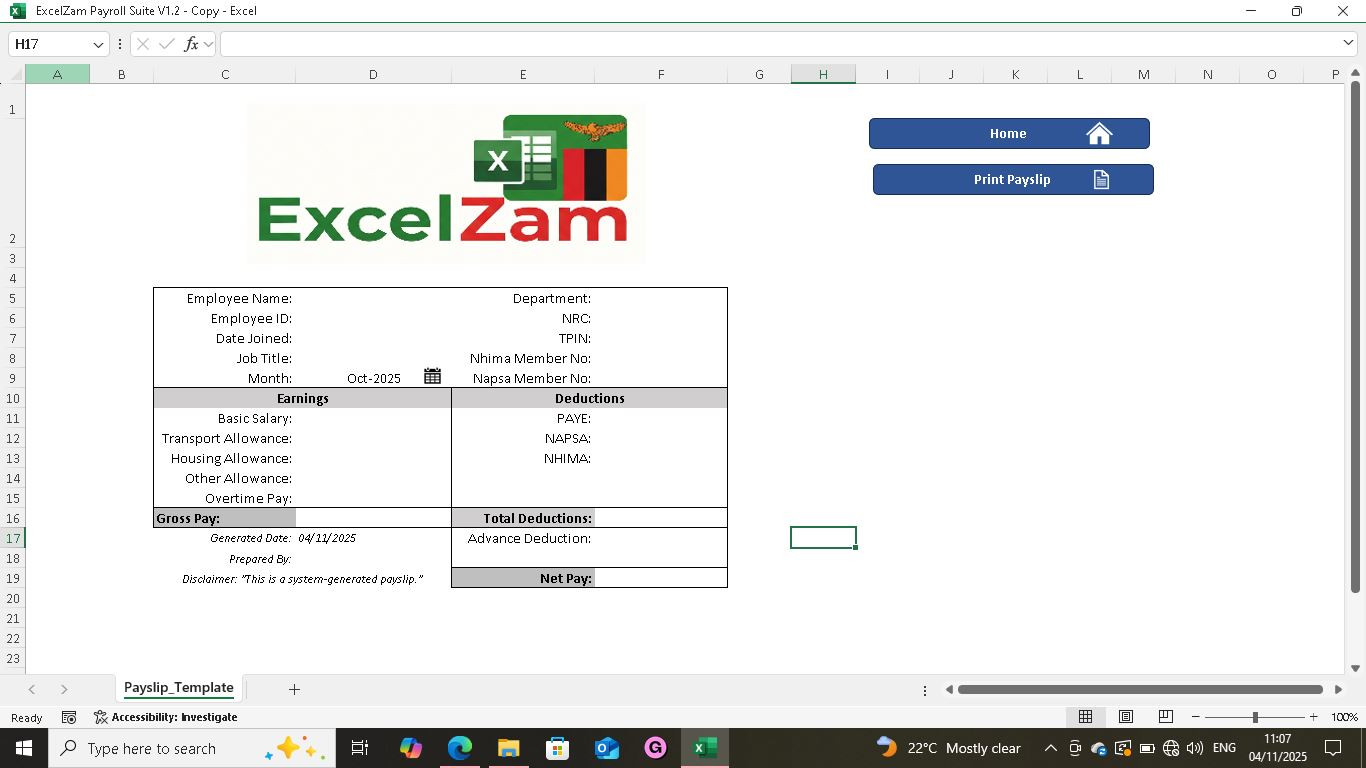 Excelzam Payroll Suite V1.2