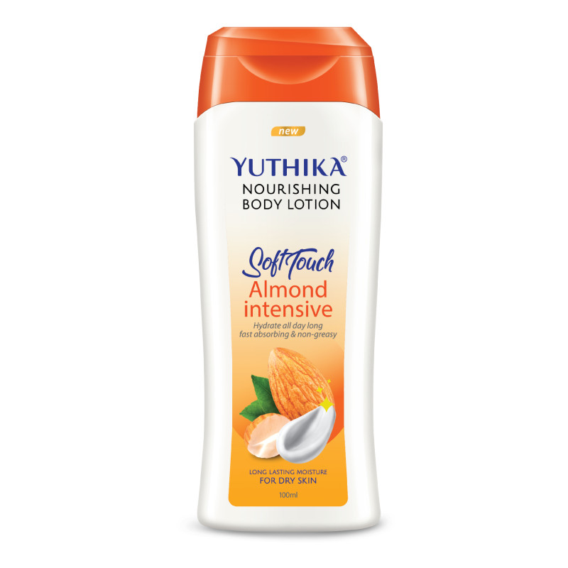 Yuthika Almond Soft Touch Body Lotion for Women & Men, Hydrating, Non-Greasy Moisturizer for Soft, Smooth Skin, All Skin Types (100ml)